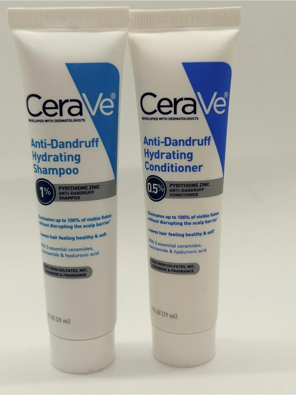 NWT CeraVe Anti-Dandruff Hydrating Shampoo & Conditioner Duo Travel Size 1 oz ea